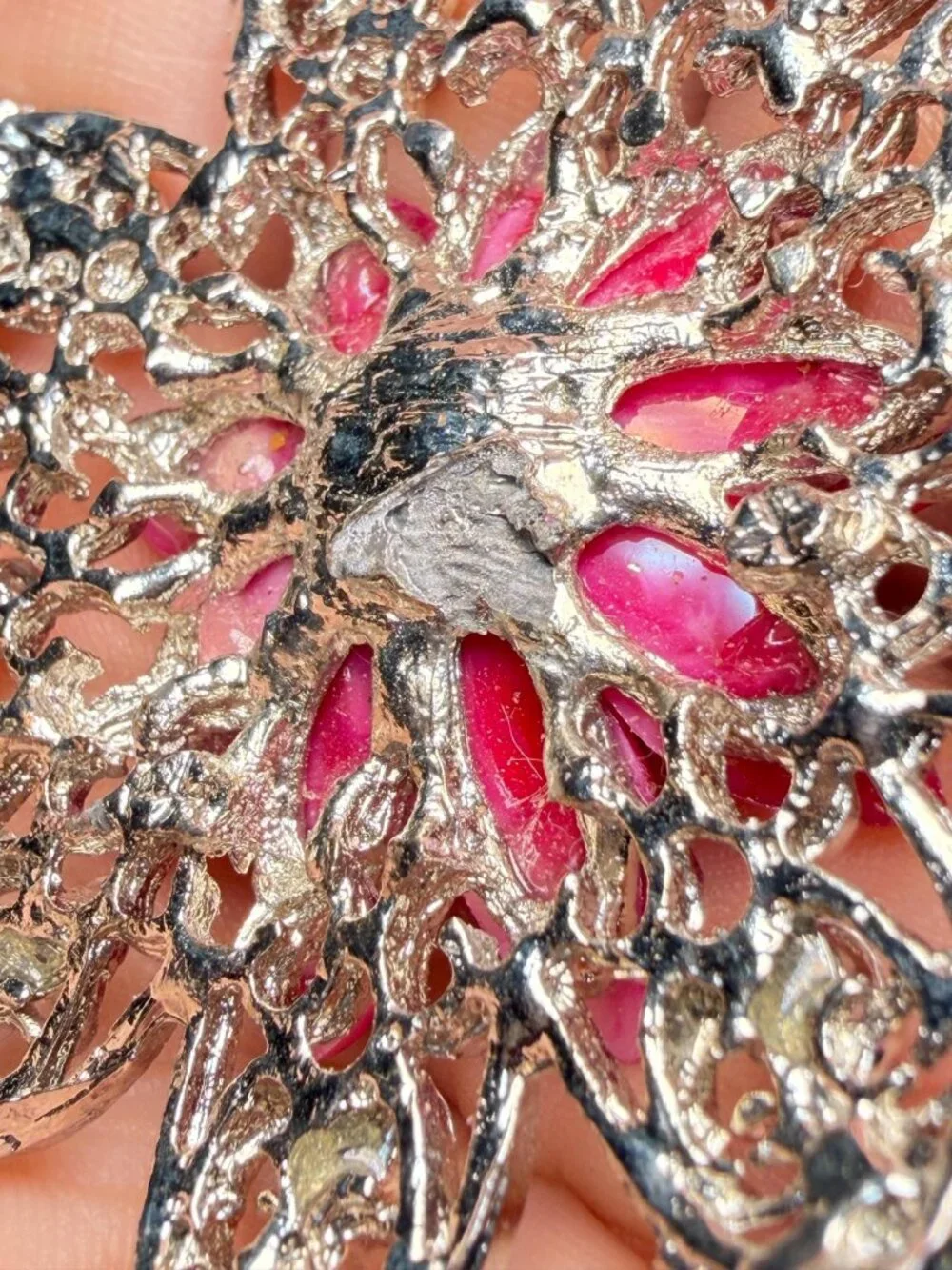 Vintage Rhinestone Flower Brooch Repair Lot Set of 3 Upcycle Craft Jewelry